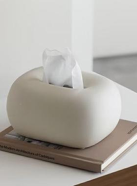 代现简约黑白EVQ色陶瓷纸客巾盒摆件创意家居厅装纸抽盒设计感饰