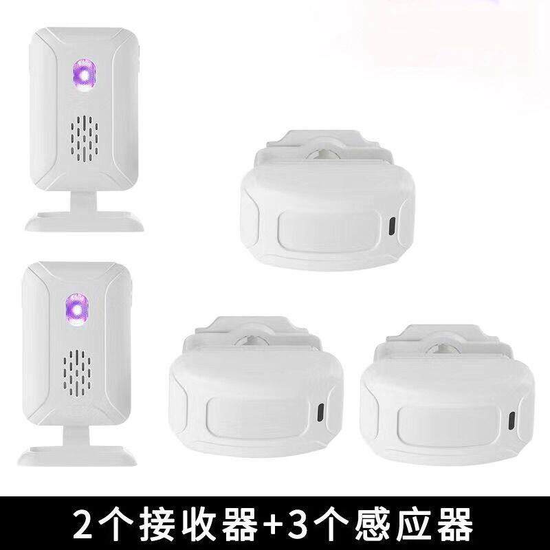 无线分体式感应器门铃三四拖二红外线防盗迎宾器店铺进入门报警器