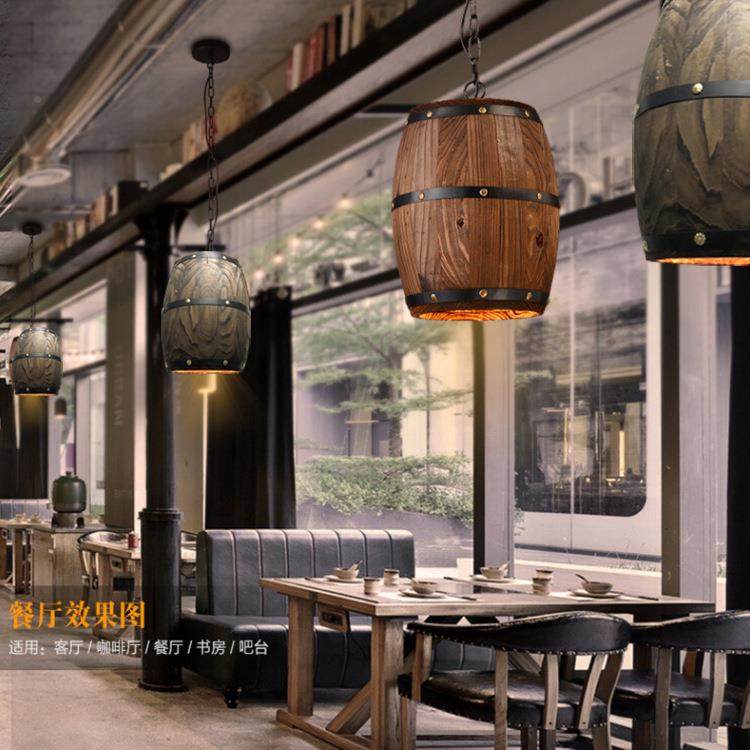 美式复古原吊灯网咖台球咖啡厅吧台餐厅装饰酒性个创意木酒桶586,家装灯饰光源,智能吊灯,淘宝优惠券,粉丝福利购,淘宝优惠卷