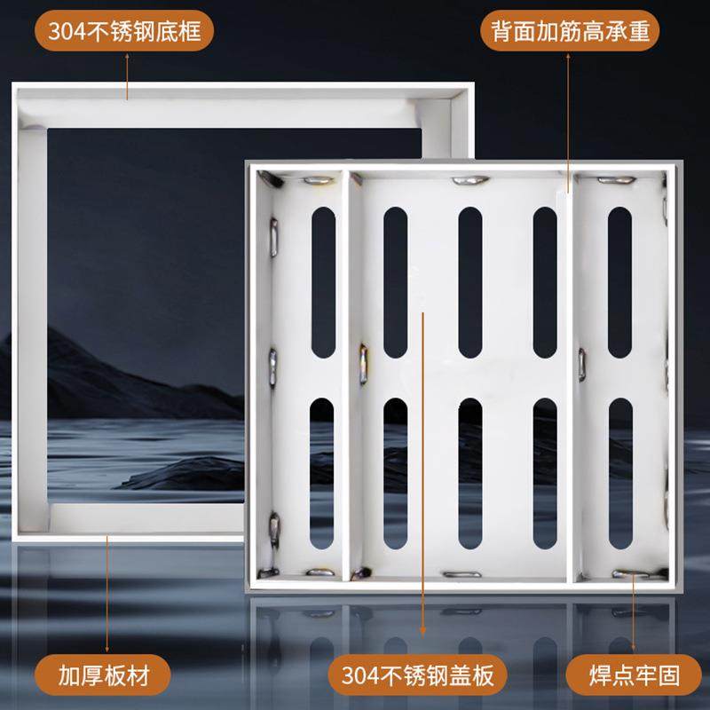 不锈钢井盖市政下MII水道排框水沟雨栅盖板方形带检修格口井盖水,基础建材,排水沟槽/盖板,淘宝优惠券,粉丝福利购,淘宝优惠卷