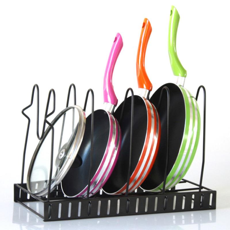 锅厨房家台面竖架放置物架锅具收纳架炒F96HMM78架子放锅架用锅可