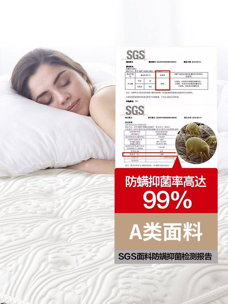 树臻品牌天然乳胶席梦思床垫静音独立袋装弹簧1.8M椰棕20cm厚软垫