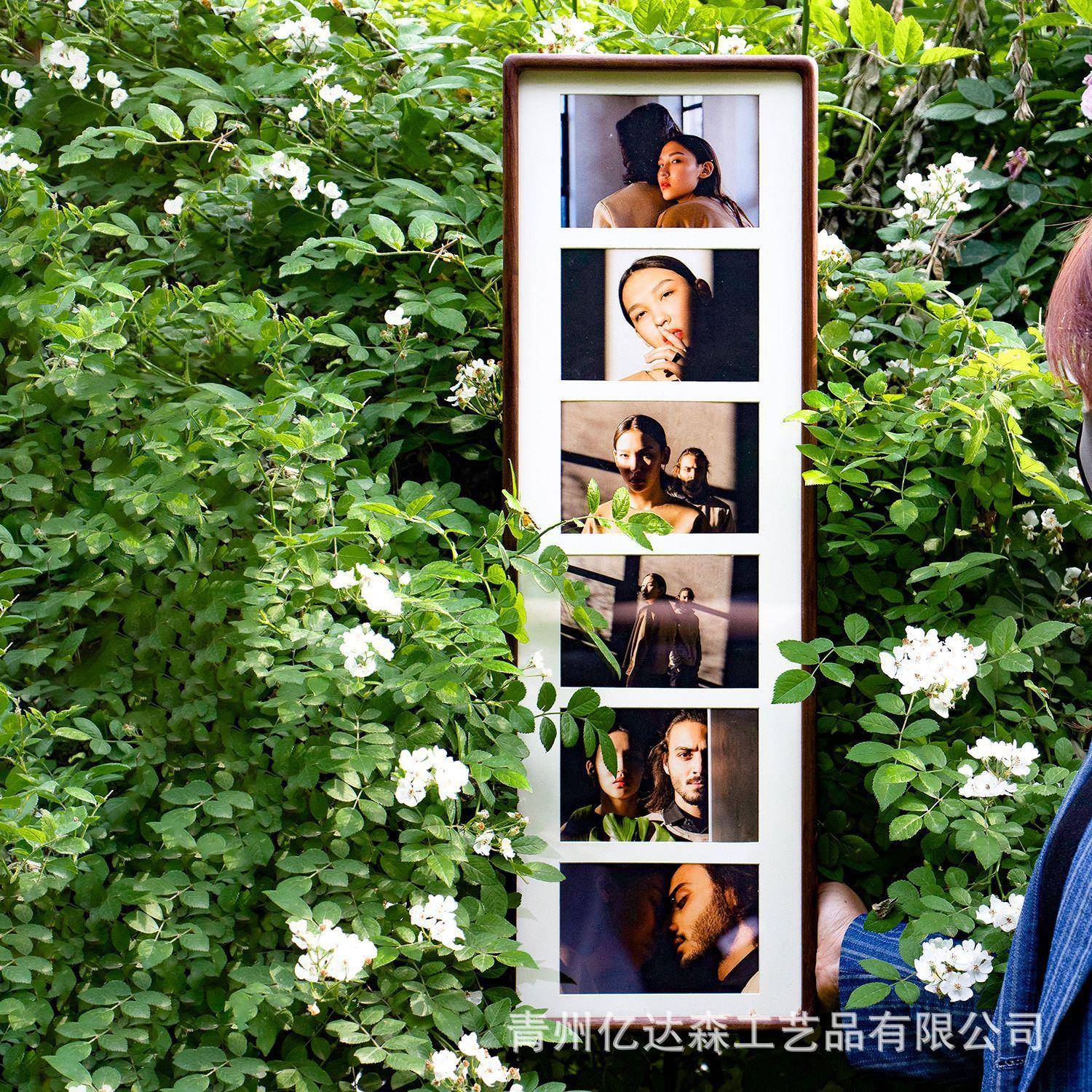 婚纱照相框印墙实木结婚照情侣打三连框原木挂0023洗照片来图做成