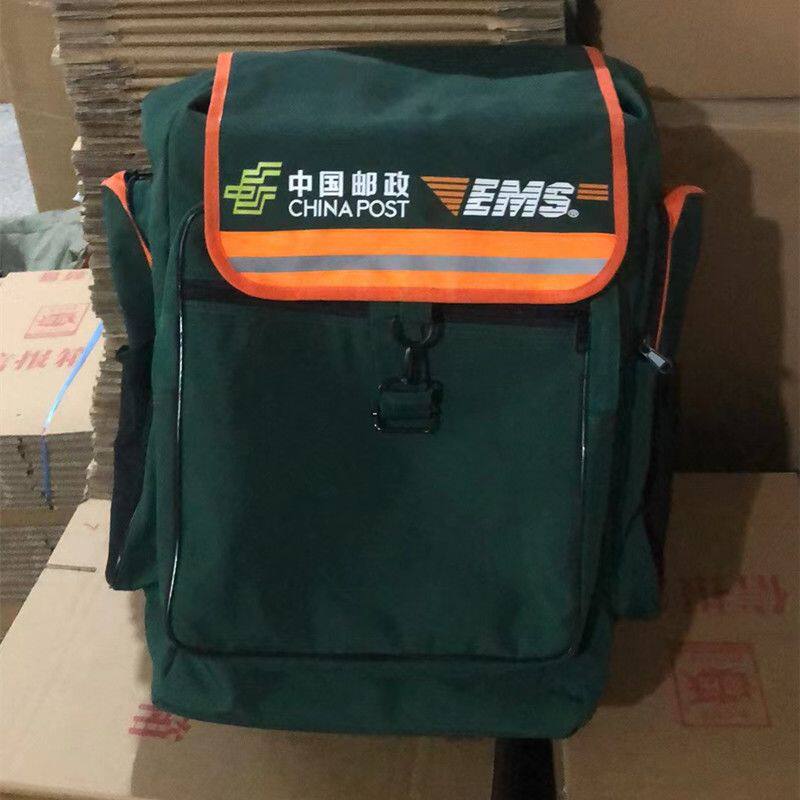 大容量EMS单肩背包邮政特快专递单耐用邮绿斜挎快递包电脑风琴包