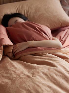 高端类轻奢A全浮雕提花四件套FXB20250裸肌理感睡床棉单被套床笠