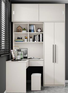 现代简约L白色家用卧F97MT7J5室型转角脑桌电衣柜户型小连体书桌