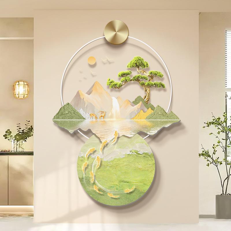 画日照金山关约25565装玄饰画现代简大气山水走廊过道挂入户门灯