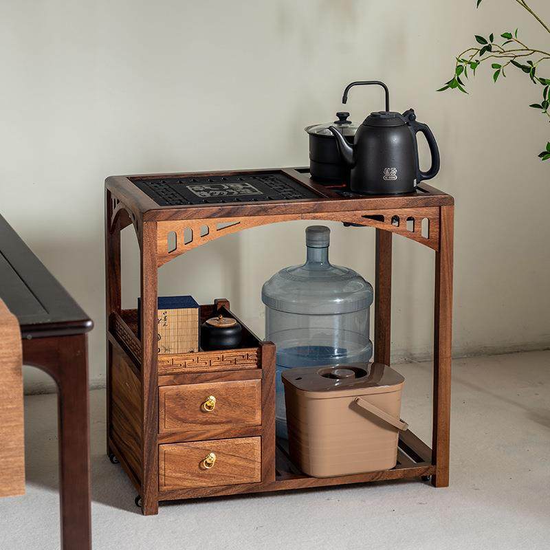 桃木实木茶几水柜泡茶桌WNE简约轻奢茶烧水一体移动茶台壶茶桌边