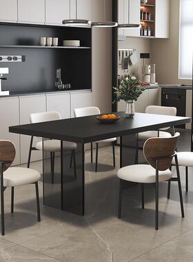 长形方全托岩板餐饭桌DEO轻现代简约亚奢克力悬浮小户型家用吃桌