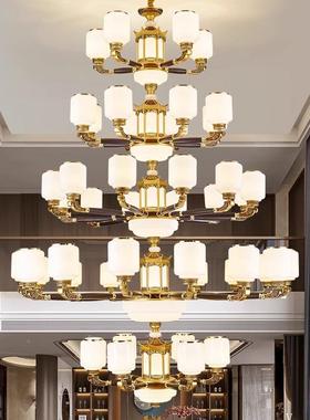 新中式吊客厅灯餐厅枝形吊厅灯中国风别墅大中主灯灯83667茶室山