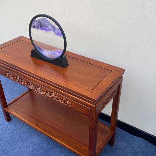 实边木盆景架长方形鱼缸桌室内奇石桌客榆厅无品牌/窄桌木花架中