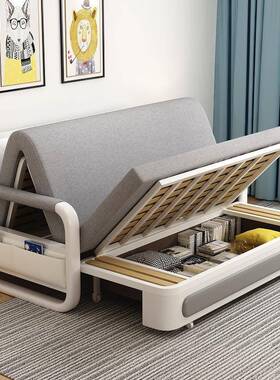 *沙床缩两用可发折叠W多功能客厅小户62313型现代简约实木储物伸