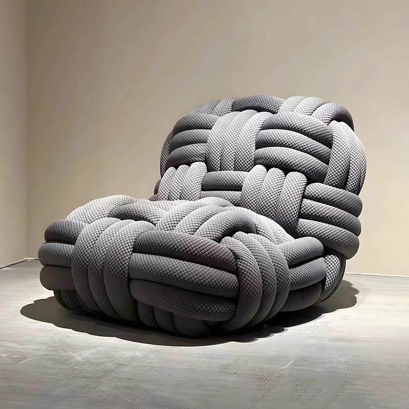 意式轻无品牌/沙发椅设计阳师编织奢创意客厅卧室台人网红单人休