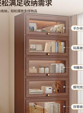 实飘窗柜阳台储物上翻玻璃窗用台收纳门木F99SMJ89柜家多层书柜置