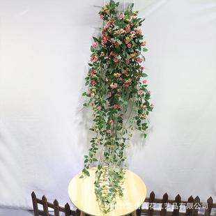 1.8米1仿1头新野瑰藤大壁LNR挂玫真花壁挂装 工程花 饰蔓假花软装