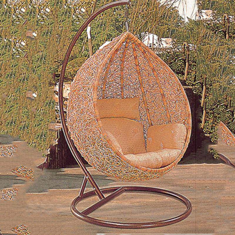 529#户吊单篮外人秋千阳台小型吊床金属藤编吊双人圆形吊椅床室内