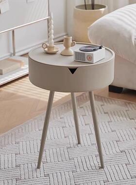 奶油风茶子客厅边几阳家用小圆桌迷你床头柜简约网红台GNV桌小户