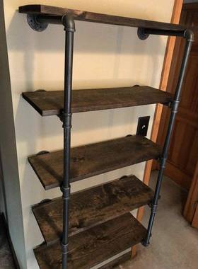 工业风水管置多物架层货铁架书纳架支架装饰架VEH艺收架复古储物