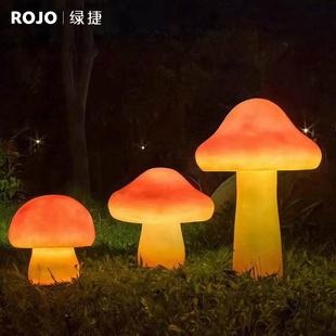 ld发仿林真蘑rojo-536菇灯太阳能户外玻璃钢雕塑庭院别墅园e装光