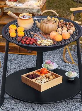 围炉煮茶桌烤炉家用火室内烤烧炉套装器具全烧套户87955外烤架盆