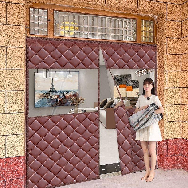 可视开窗棉门帘加厚防寒自保断暖挡风隔F9688787防冷气保温大门冬