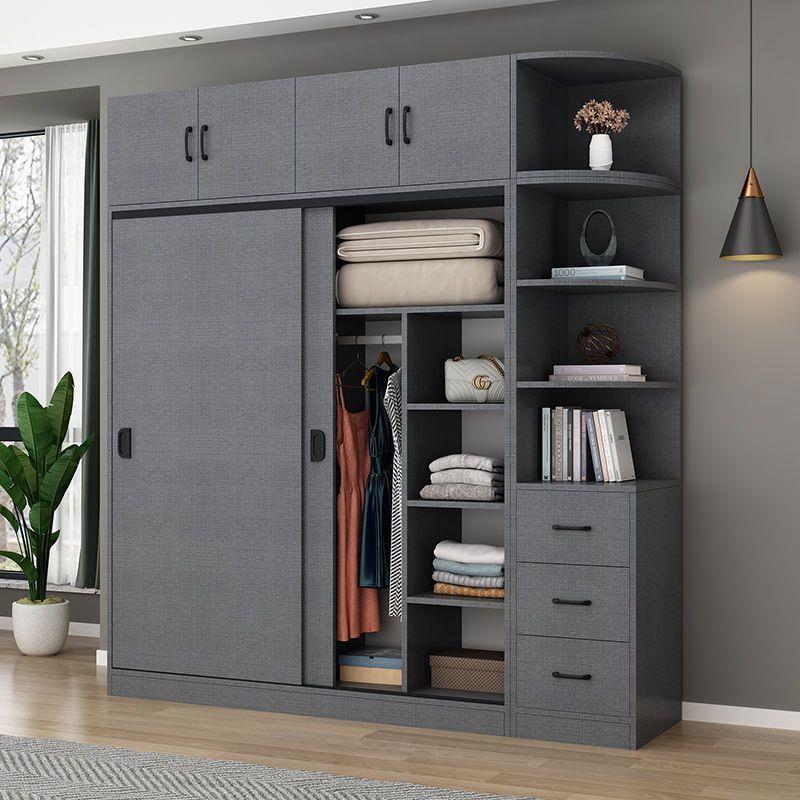 TfpnAYmWdp衣柜家易用卧室木质推拉简门儿p童衣橱出租房屋用经济