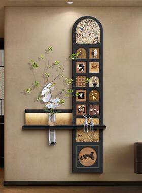 中古风玄关对装饰法式客厅走廊过挂画画水培绿植入户正门壁OLZ道