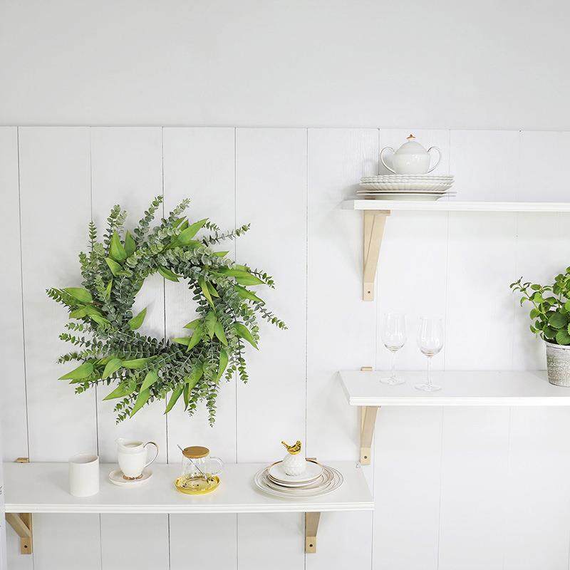 齐&厂家直批61CM尤加利叶尖桉形叶仿真简约婚庆花环假花95180浩藤