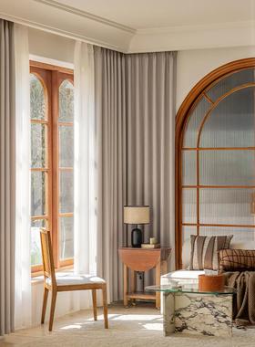 卧棉麻帘轻奢现窗代简约遮光室厅客水芙棉2025流行F77S8M55新款