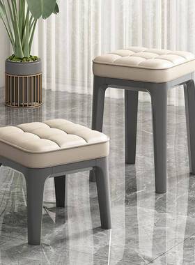 实木餐椅餐桌凳现代简家客厅凳矮软约座高用凳可叠F96768JS放餐厅