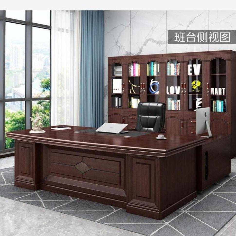 现代简经约老板办公长桌中式大班台办公APF室总裁桌理事办董公桌