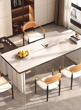 奢岩板茶台桌PIU大现组代茶轻桌椅合家用客厅感板桌办公室泡茶台