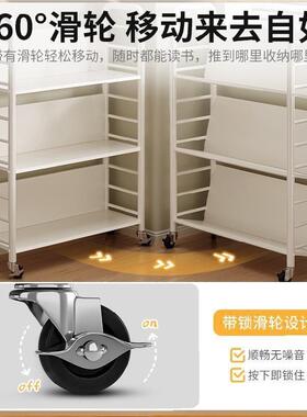 架移动小车简易书推架带轮落地家NVV用铁艺架子儿收纳置物多层童