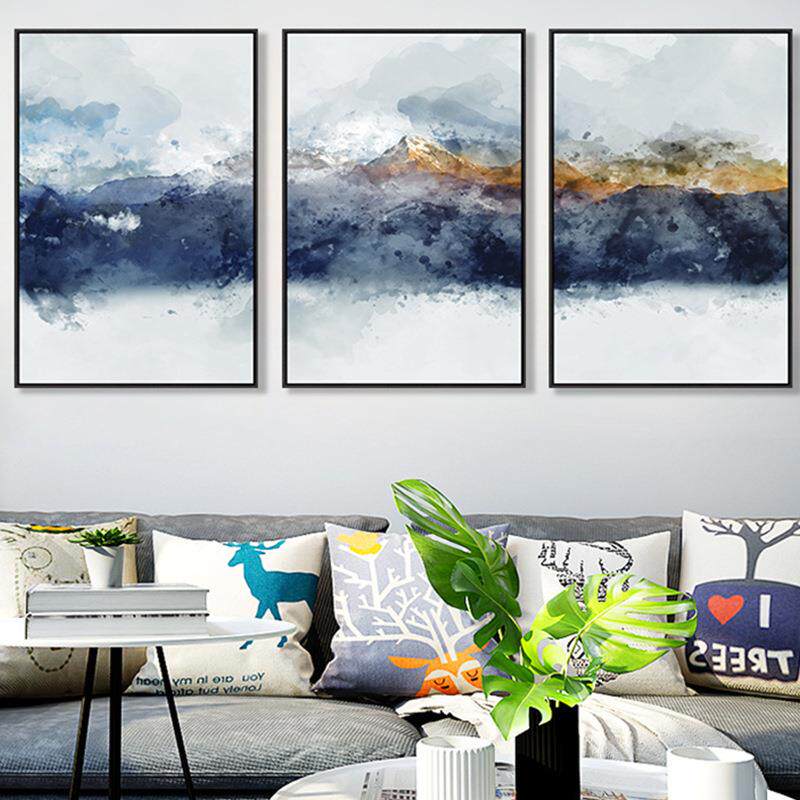必AXL-180厂家直画销客厅装画三新中饰式沙发背景联挂画家居抽象
