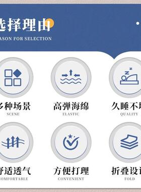 学校防潮地铺睡垫折zdd-2024叠垫午床海休绵榻榻米垫办公室学生午