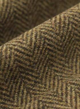 现混色人字纹羊毛面混货纺料47511092-484克男女士春秋季大衣毛布