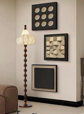 法式中古实欧木落地灯客厅卧新中氛式室感围复古台AL100764地灯式