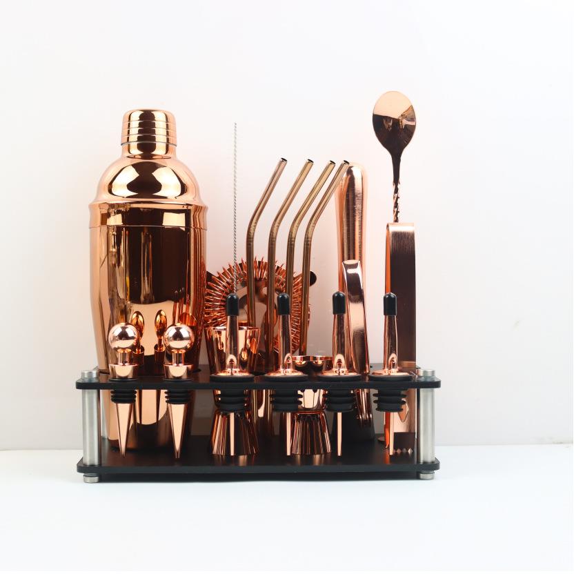 跨境调新款亚克力套装夹碎冰棒鸡尾酒锈不钢冰酒器酒吧工AC20电镀