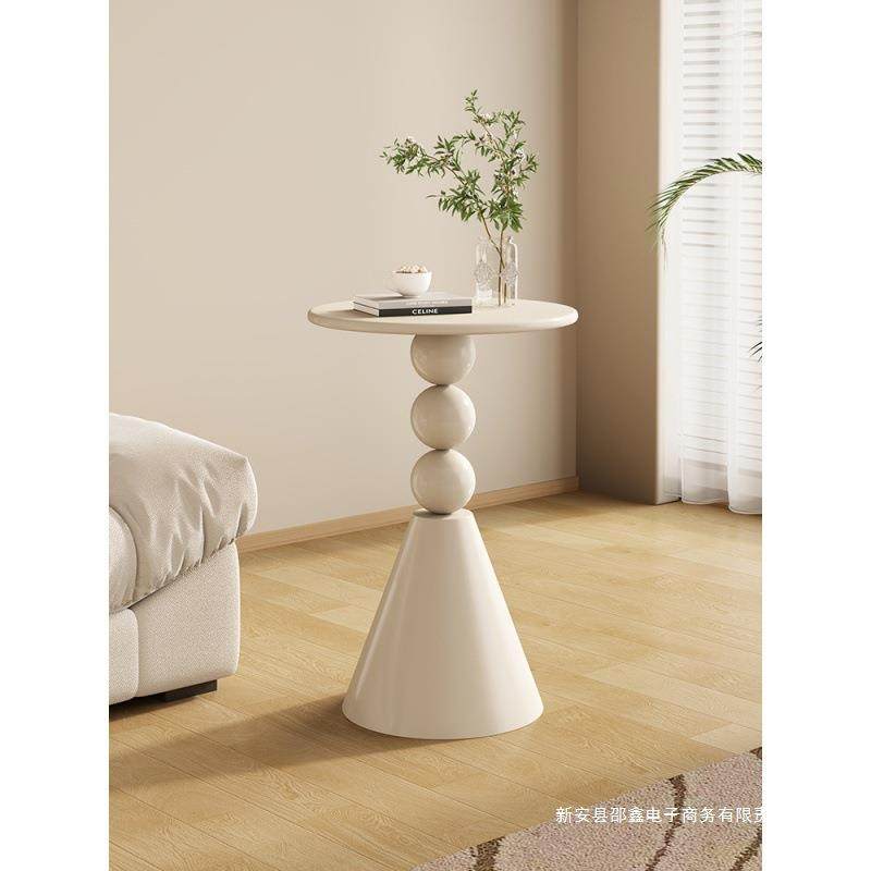 奶油风沙发边头几小茶几客圆桌子网红床厅边网红角几极简床AAD桌