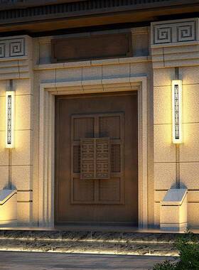 户门外壁tb-73103新中式别墅庭门前外墙灯灯云石柱大门口装饰墙le