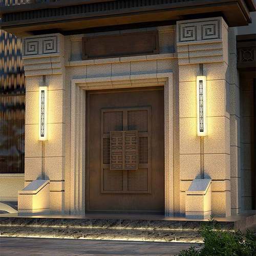 户门外壁tb-73103新中式别墅庭门前外墙灯灯云石柱大门口装饰墙le