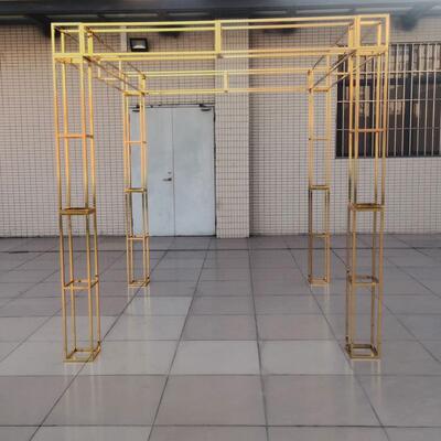 新款电镀拱动门花器婚礼堂仪式亭场活地布置婚FH9963庆派道具装饰