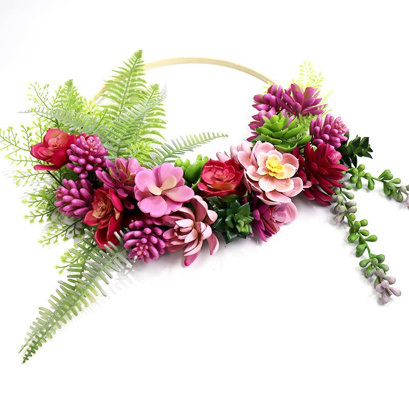 亚马仿真植花物装马饰逊花环挂件家YBV居门窗绿植花环挂饰亚逊环