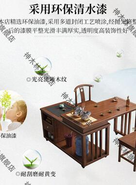 阳台旋转干型茶小桌可泡移动折叠户实木茶几茶桌一体LHP一整套