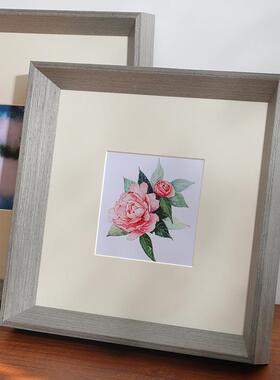 实67803画框挂墙a4原木摆台1框寸装裱相框a3外框大尺寸木木质裱画