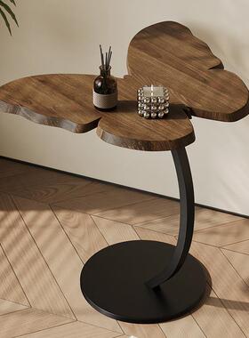 厅中古蝴风蝶边几黑胡桃色床简约木茶59003几客沙发卧室边头柜置