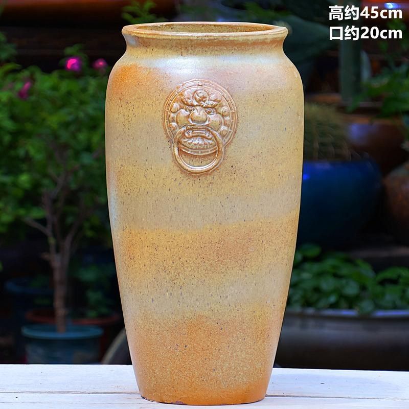 无孔水培花盆大号花瓶高筒陶罐花器插花复古复古特高室内粗陶花盆,家居饰品,花瓶,淘宝优惠券,粉丝福利购,淘宝优惠卷