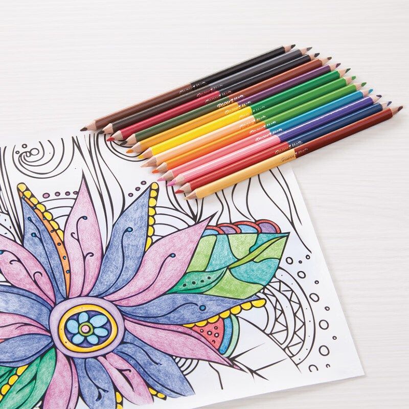 papermate缤乐美彩色铅笔小学生美术生儿童幼儿园画画专用24色彩