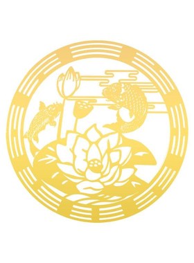 大门对厕所化解卫生间门入户门客厅荷花鲤鱼图葫芦五帝钱挂件莲花