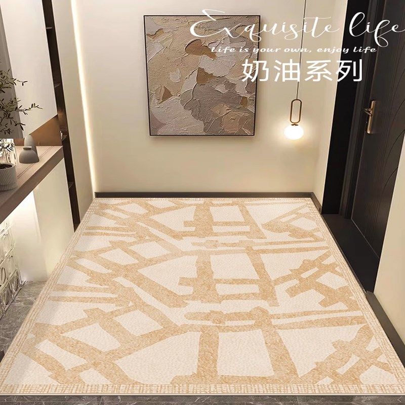 奶油风浅色进门地垫家用玄关防滑pvc皮革地毯门口可擦洗脚垫门垫,居家布艺,入户地垫,淘宝优惠券,粉丝福利购,淘宝优惠卷